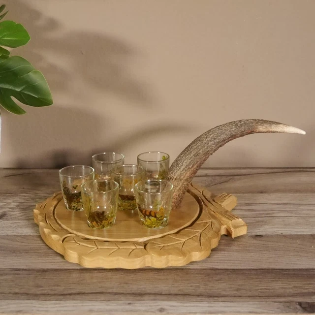 Aguardiente Proveedor Schnapsbrett H13cm Ciervo Asa Con 6 Pieza " Corto " Gafas