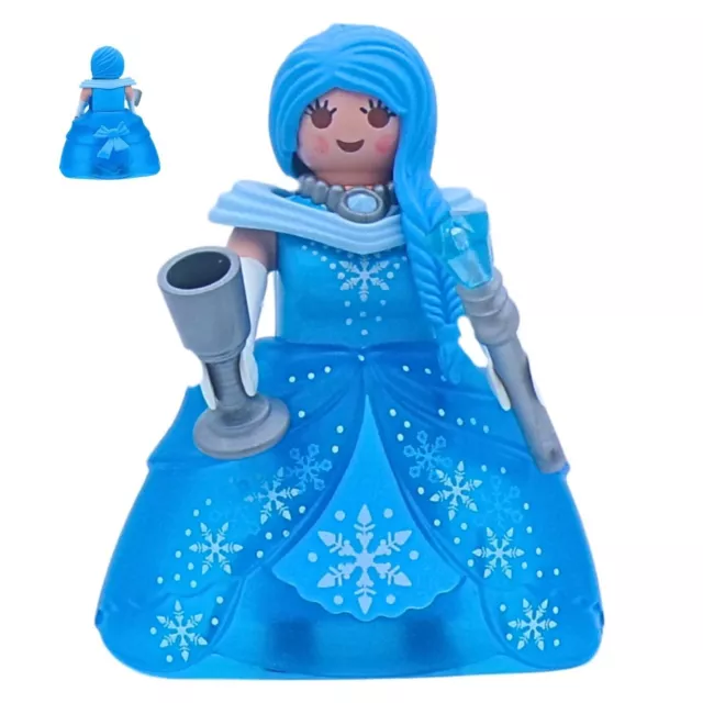 Playmoibl Figur Frau mit blauem Kleid und Tasse