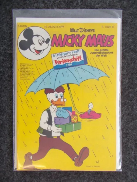 Micky Maus Nr. 25 (1974) mit Beilage - Ehapa Verlag - Zustand 1-