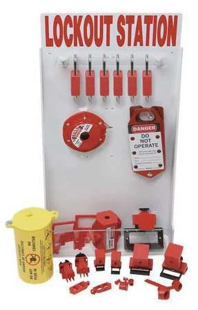 Brady 99706 Lockout Station,Electrical,6 Padlocks