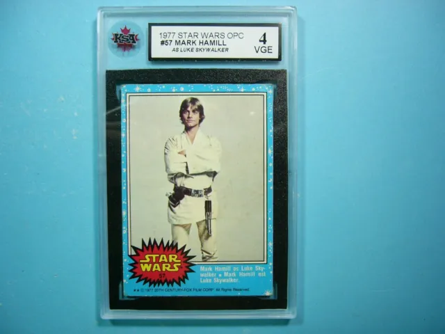 1977 O-Pee-Chee Star Wars Card #57 Luke Skywalker Rookie Ksa 4 Vg/Ex Opc Zp