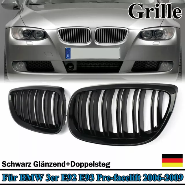 Sport Kühlergrill Doppelsteg Performance Glanz passend für BMW 3er E92 E93 06-09