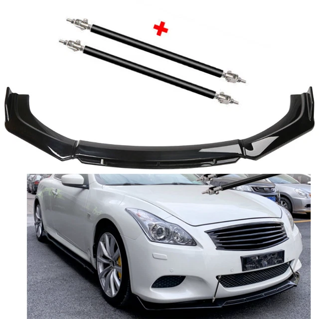 For INFINITI G35 G37 Front Bumper Lip Spoiler Splitter BodGlossy Black Strut E