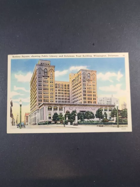 Postcard Rodney Square Public Library Delaware Trust Building Wilmington Del.