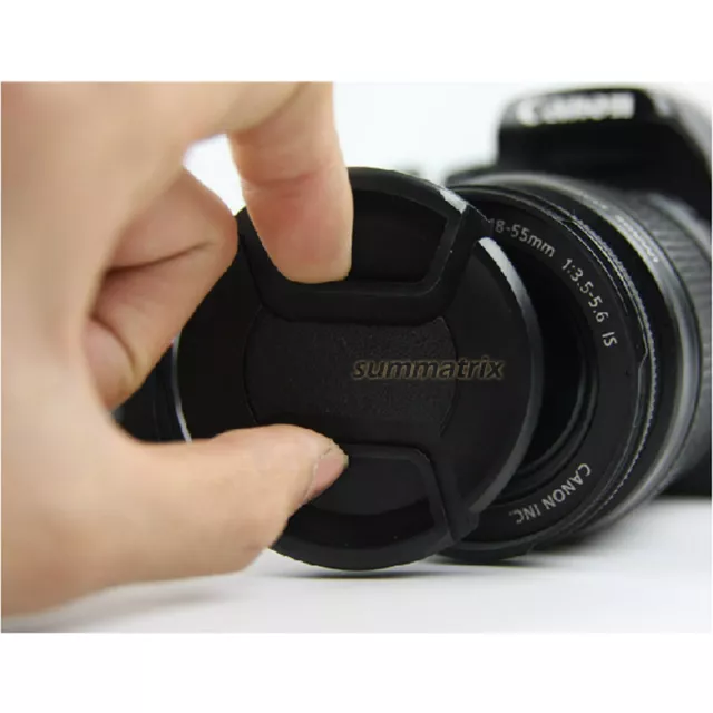 52 58 62 72 mm Center Pinch Lens Cap Cover f Canon Nikon Sony Tamron DSLR Camera