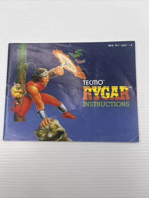Rygar Nintendo NES Manual/Instruction Booklet UKV Genuine