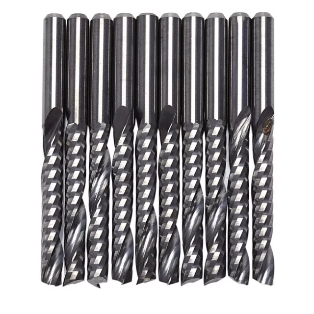 10Pcs Cnc Router Bits 3.175 X 22Mm Single Flute Spiral Carbide Cnc Router BitsL2