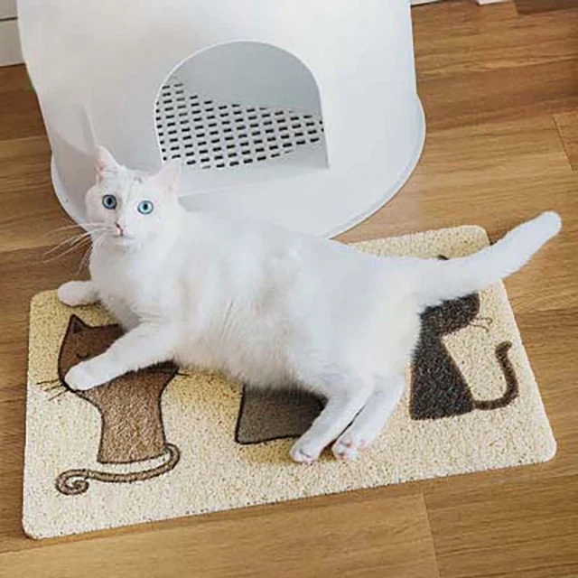 Tazón de alimentación para mascotas todas las estaciones alfombra de arena para gatos cazador suministros para mascotas alfombra de arena para gatos