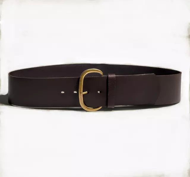 BNWT Banana Republic Factory $100 Women's Wide 2.5" Genuine Leather Belt Brown M