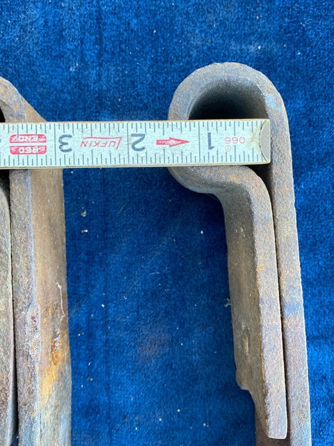 2 vintage barn door strap hinges 36" Long 2.5" wide Wrought Iron Cast Metal 9