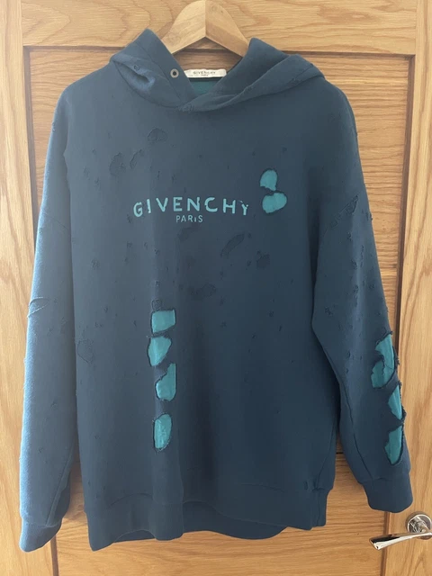 Givenchy blue destroyed discount hoodie