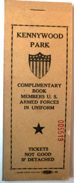 Kennywood Amusement Park Rare Wwii Ticket Book Kennywood Amusement Park Rare Wwii Ticket Book
