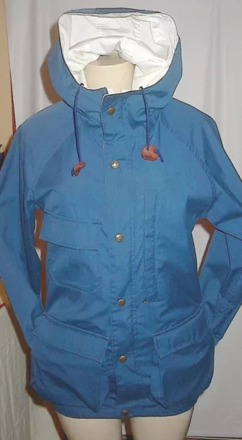 Woolrich Woman Blue Outdoor Snorkel Jacket Draw Cord Hood/Waist Chest 38" 29" Lg