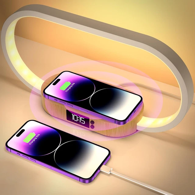 BEDSIDE LAMP WITH Wireless Charging, LED Touch Table Lamp USB Night