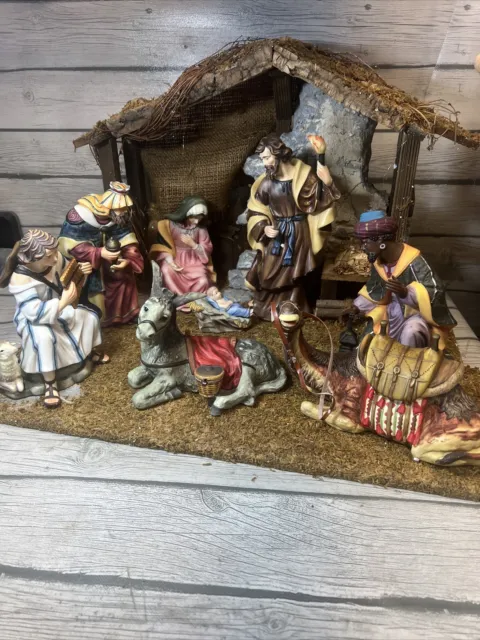 NATIVITY SET Vintage Grandeur Noel 2000 Collectors Edition 10 piece Christmas