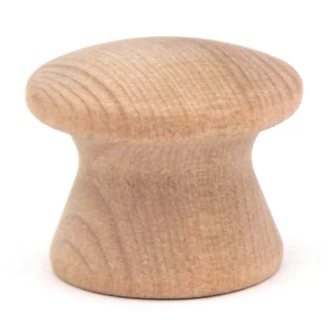 Pair of P183-UW Unfinished Wood 1" Round Cabinet Knob Pulls Hickory Woodcraft