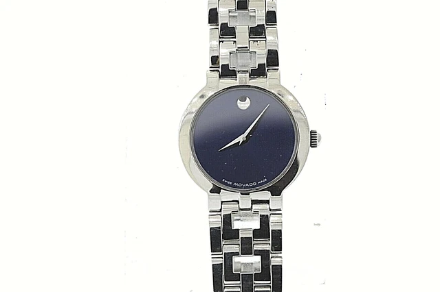 Donna Movado 0604885 Estimo Acciaio Inox Quadrante Nero Orologio