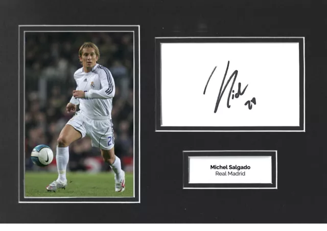 Michel Salgado Signed 12x8 Photo Display Real Madrid Autograph Memorabilia COA