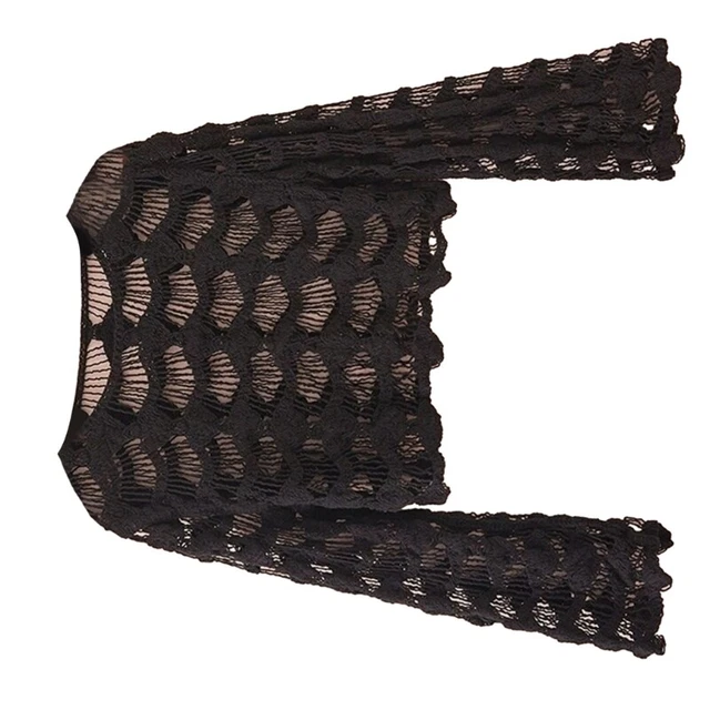 Sophisticated Knit Top with Intricate Floral Cutouts Flattering Your Figure