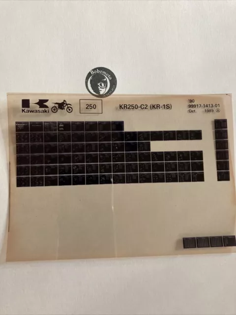 Kawasaki KR250 C2 1990 250 KR-1S Microfiche List Spare Parts 250 Kr S