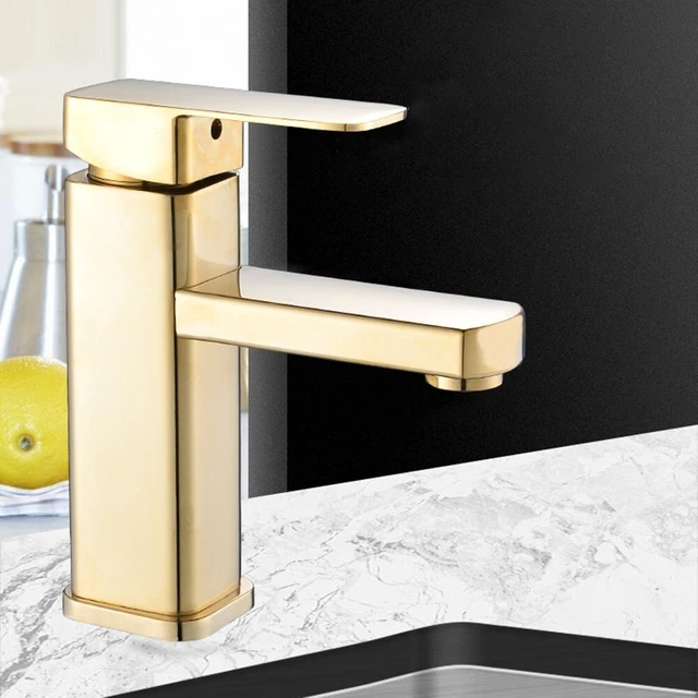 Grifo fregadero de baño acero inoxidable 304 accesorios de acero inoxidable dorado