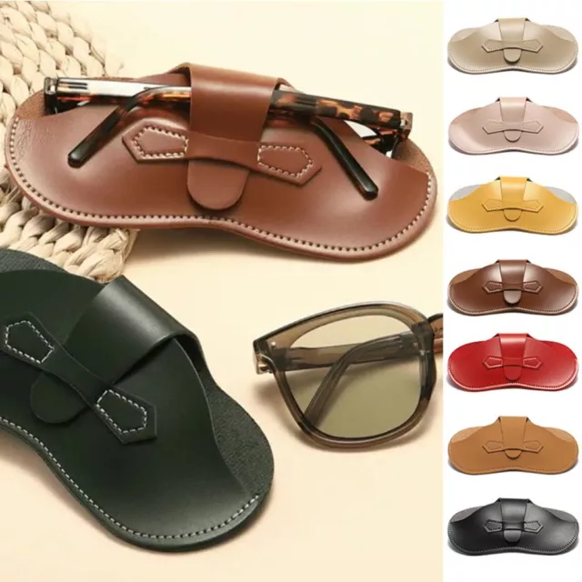 Soft Leather Sunglasses Bag, Portable Soft Genuine Leather Glasses