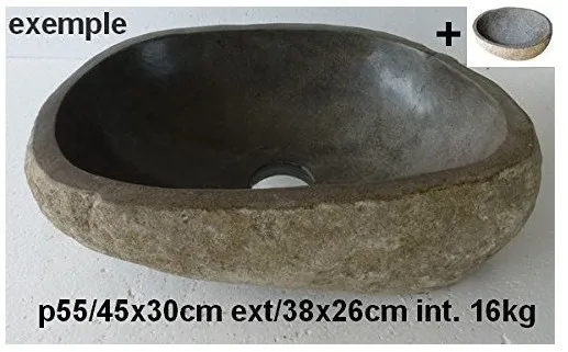 lavabo vasque en pierre naturelle environ 45cm + 1 porte-savon. Choix sur photos