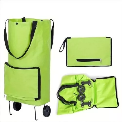 Faltbare Trolley-Taschen, Einkaufstrolley Einkaufstasche mit Rollen - 2 Stück