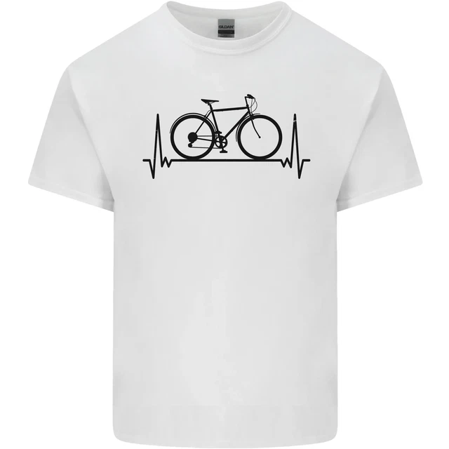 Cycling Heart Beat Bike Bicycle Cyclist ECG Kids T-Shirt Childrens