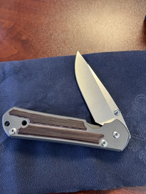 Chris Reeve Knives Large Sebenza 21 red Micarta Inlay Drop Point