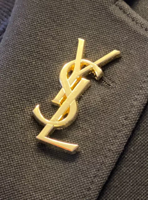 Vintage Sized Yves Saint Laurent YSL Brooch, Lapel Pin - Gold 2