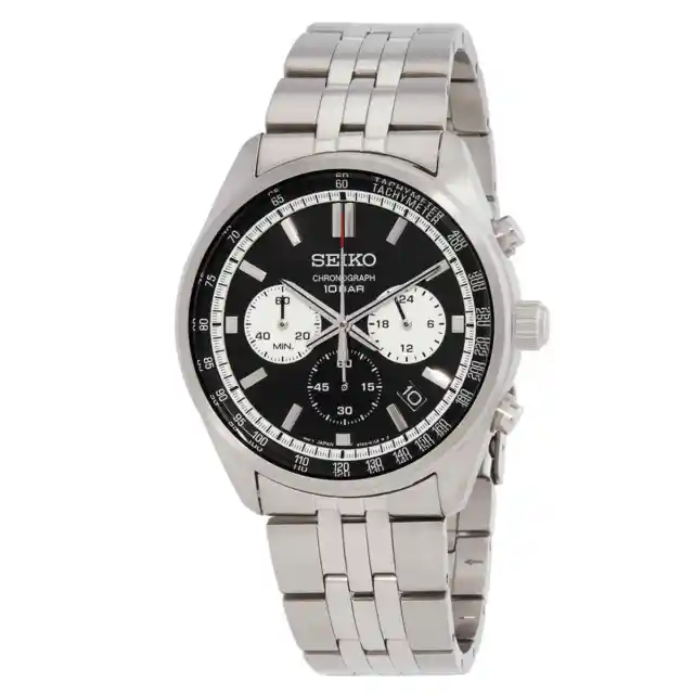 Seiko Chronograph Quartz Black Dial Men's Watch SSB429P1