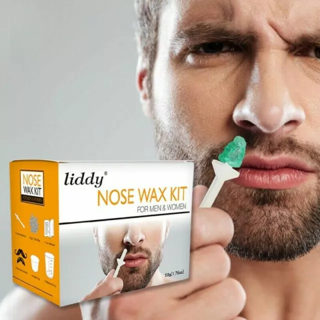 LIDDY Nose Ear Hair Removal Wax Kit Painless & Easy Mens Nasal UK 50g Waxin W7K1