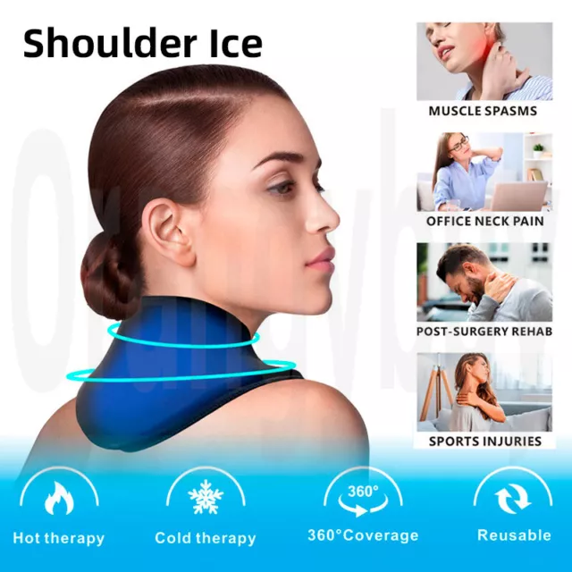 Reusable Neck Wrap Hot Cold Pack For Neck Shoulder Pain Gel Heat Ice Wrap New AU