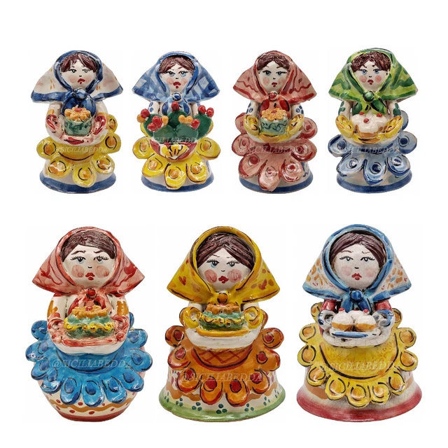 Bambolina Siciliana Ceramica Di Caltagirone Vari Tipi