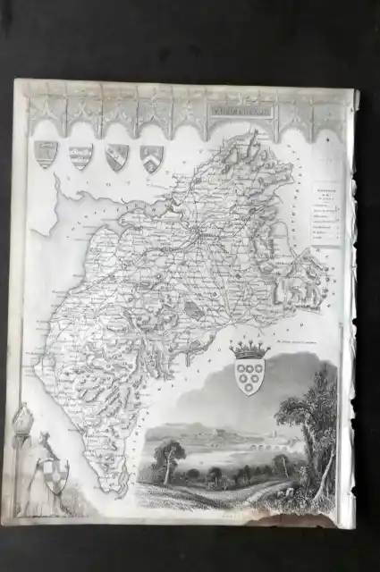 Thomas Moule C1835 Antique Map. Cumberland