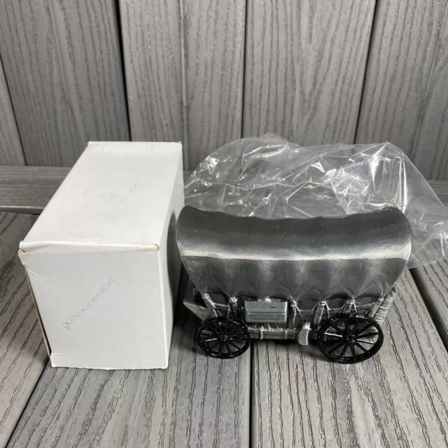 Vintage Covered Wagon Metal Coin Bank Peapack Gladstone with Box