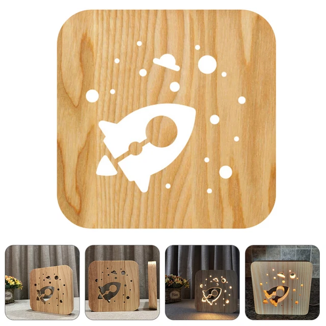 NIGHT LIGHT WITH USB Cable Creative Rocket LED Novel Table Lamp Desk £