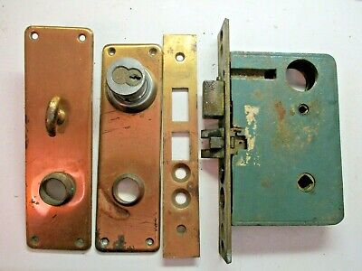 Russwin 2048 Finger Push Button Mortise Door Lock Reversible Handing Antique