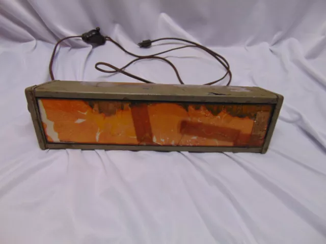 vintage Darkroom safelight mini made in USA metal case 15" x 4" x 5" works