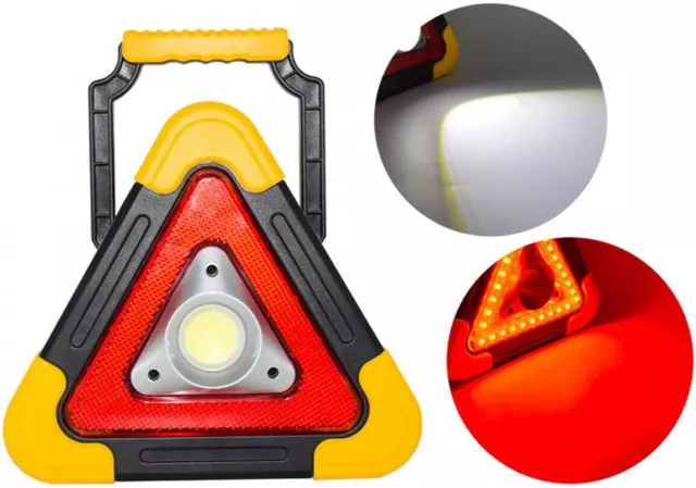 Triangolo emergenza stradale LED. sicurezza strada sos pericolo avvertimento COB