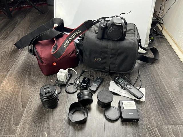CANON EOS 600D DSLR Camera w/ EF-S 18-55mm Lens + Cases, Shutter ...
