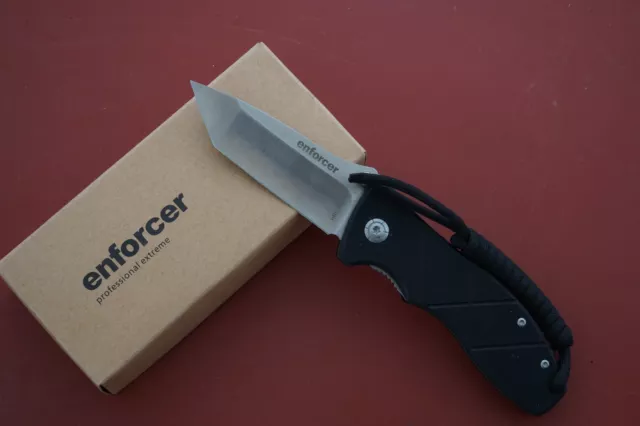 Enforcer Einsatz Einhandmesser Tanto - Droppointklinge 440C Liner-Lock Nylonetui