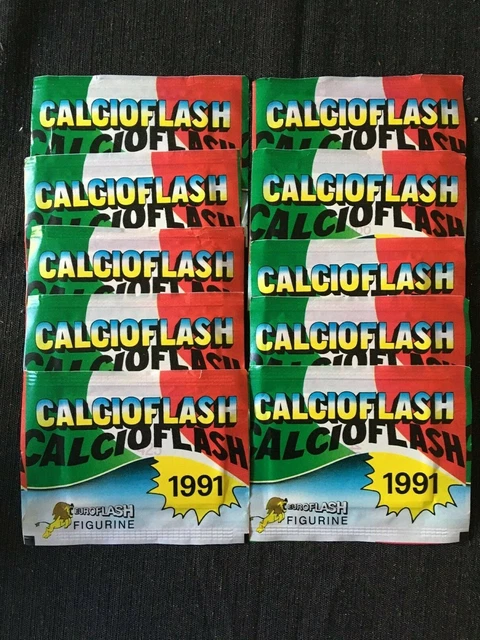 10 Pochettes Packets Euroflash Calcio Flash 91 1991 Very Rare Sealed No Panini