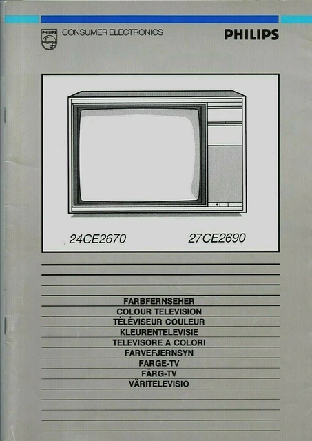PHILIPS / LIBRETTO Istruzioni TELEVISORE anni '80-'90 / Owner's Manual