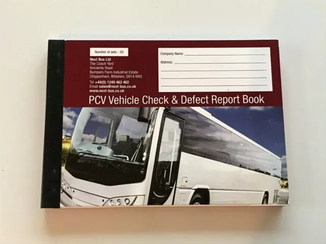 50 page Nil Defect Bus Coach PSV PCV Drivers Walk Around Check Book Duplicate x1