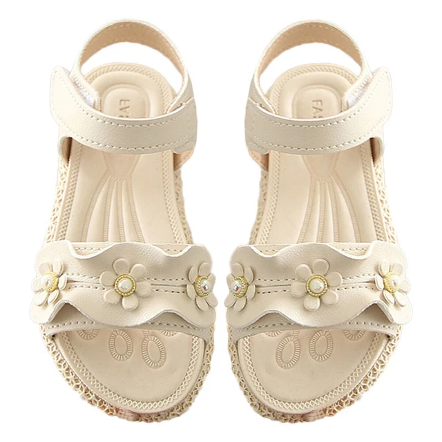 1 paio di sandali casual ragazze decorazione fiori scarpe estive sandali spiaggia calzature
