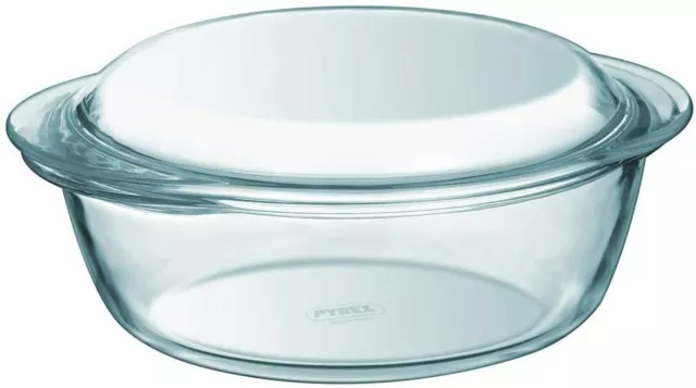 Pyrex Glass Round Classic Casserole Dish 2 pcs set with Lid Casserole 3L - 2.1L 2