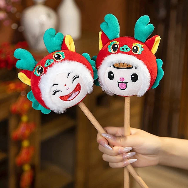 2024 Year Of The Dragon Mascot Dragon Plush Toy Manual Back Massage Hammer Doll