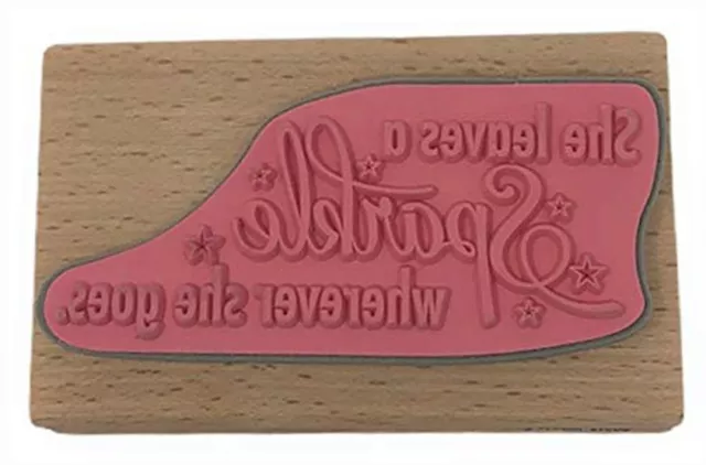 Hampton Art She Leaves a Sparkle Wood Mounted Rubber Stamp 2